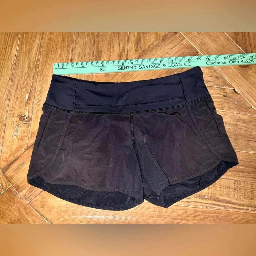Lululemon Black Run Times Athletic Running Shorts Size 6